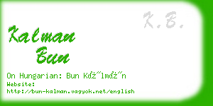 kalman bun business card
